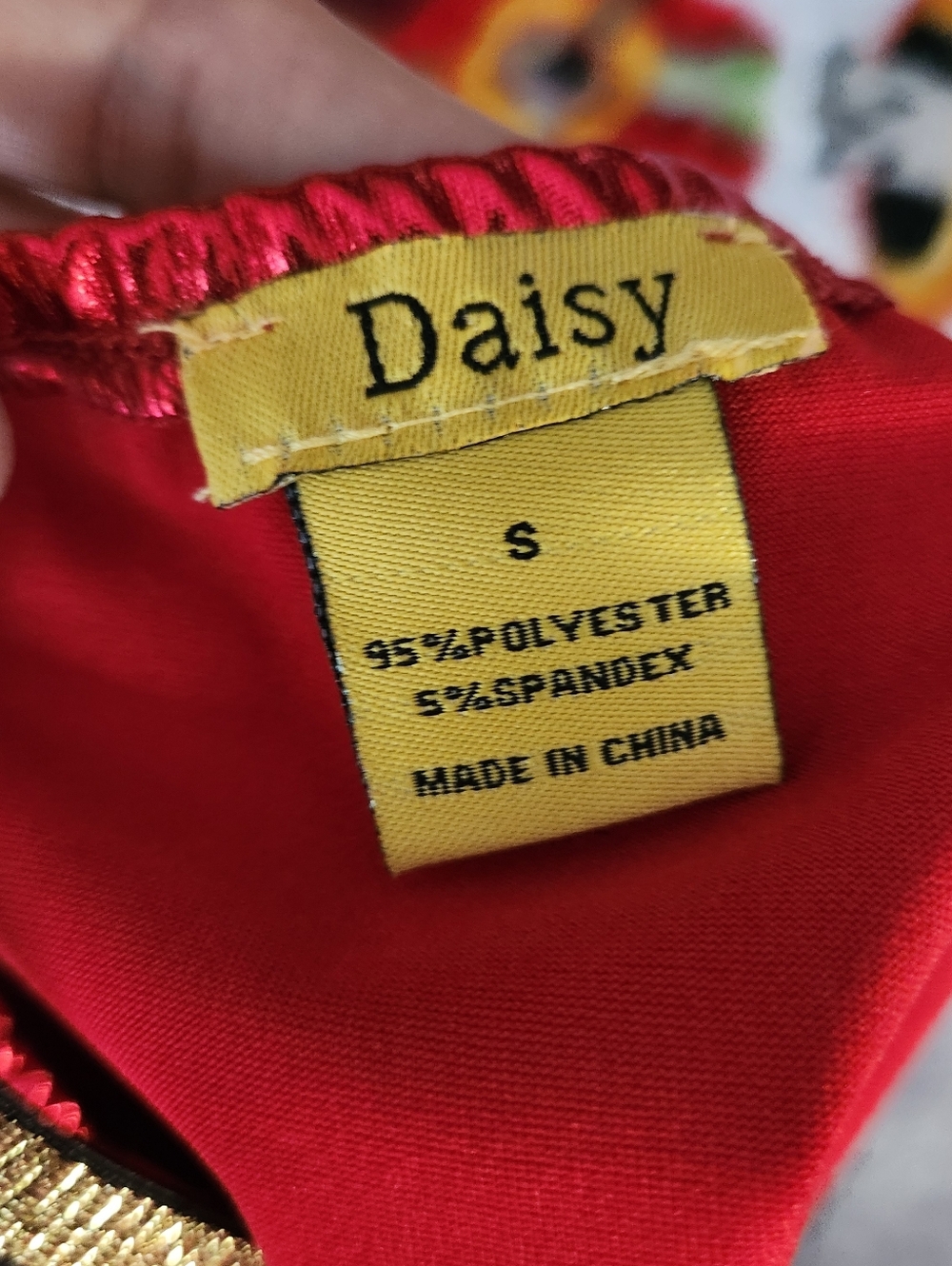 Daisy Metallic Red Zip-Front Crop Top - Picture 6 of 6